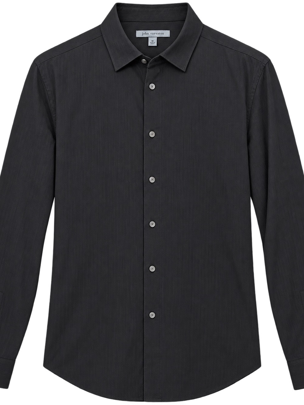 John Varvatos Charcoal Black Long-Sleeve Dress Shirt